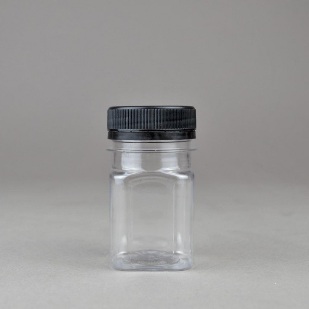 Rectangular plastic bottle 50 ml (24 pieces)