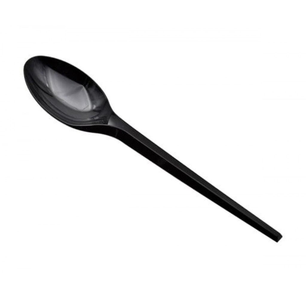 Large black spoon (50 pcs)