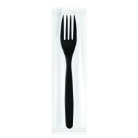 Coated black fork (50 pcs)