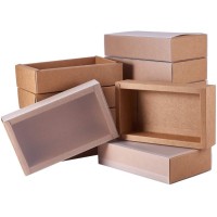 Brown Gift Boxes With Window (3 Pieces)