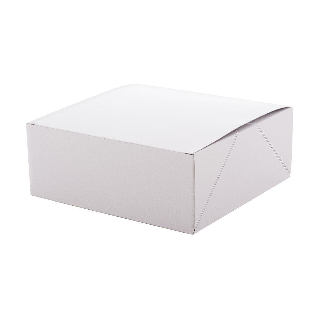 White cardboard cake boxes 30 x 30 x 9 cm (10 pieces)