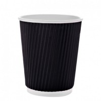 Black Corrugated Cups 4 Oz (25 Pieces)