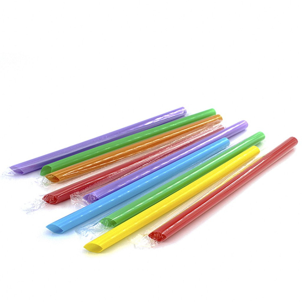 Wrapped colored straws (100 pcs)