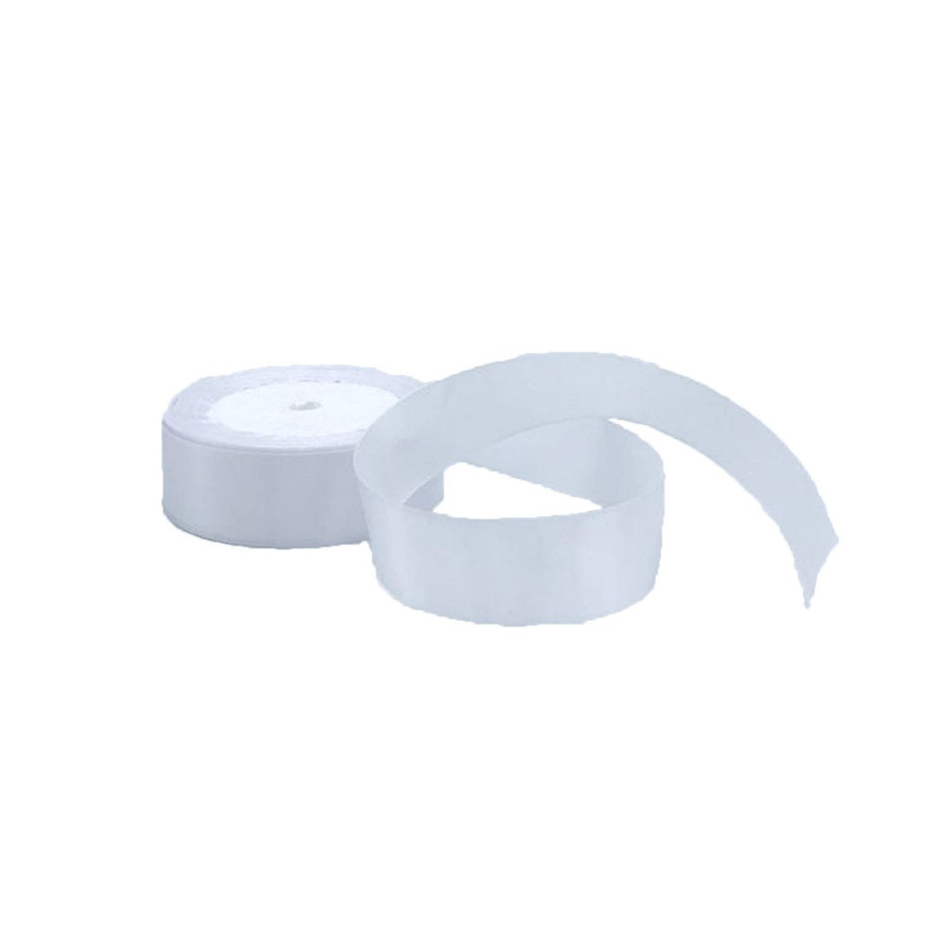 Wide white gift ribbon (16 meters)