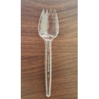 Spoon and fork 2 in 1 transparent (50 pcs)