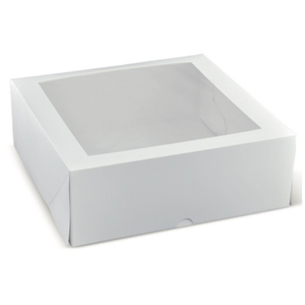 Cake Boxes with Window 22.8 x 22.8 x 7.5 cm (10 Pieces)