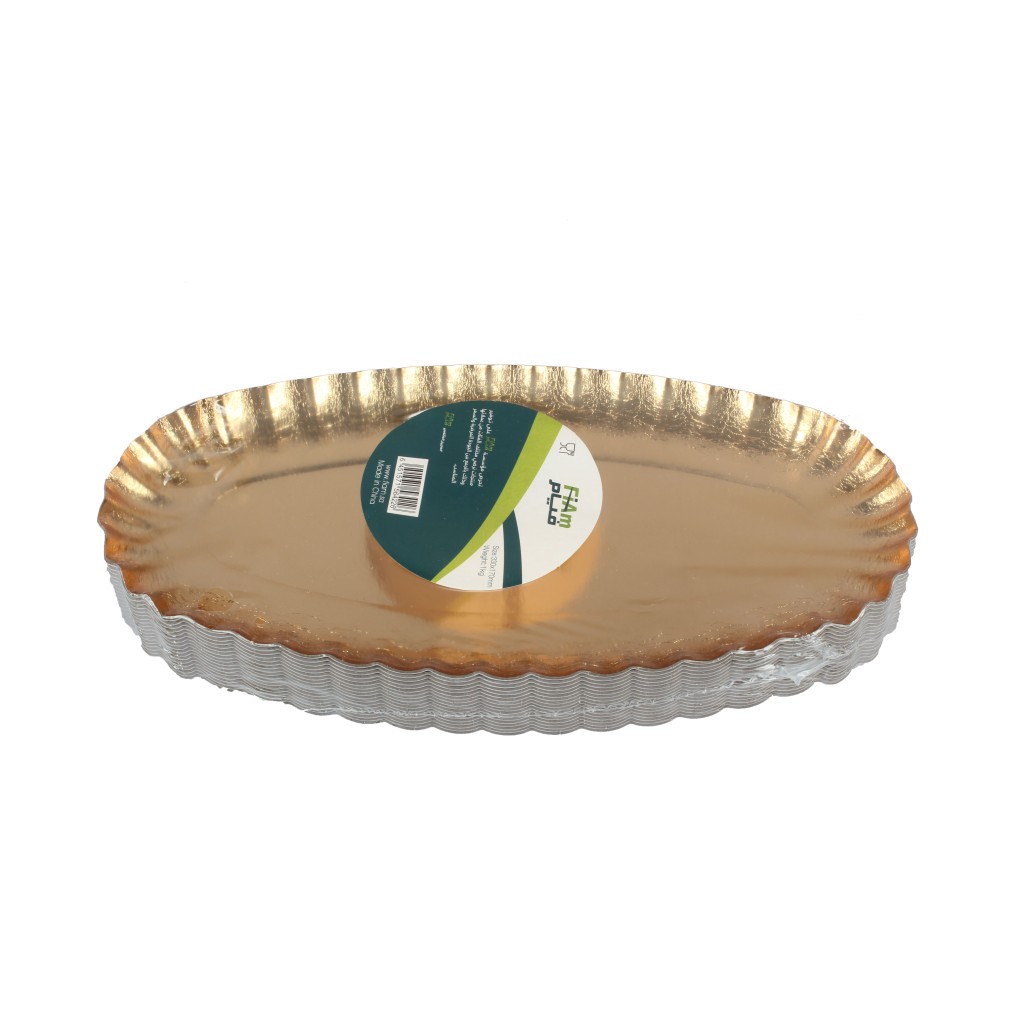 Oval golden plate 33 x 16 cm 1 kg (approximately 17 pieces)