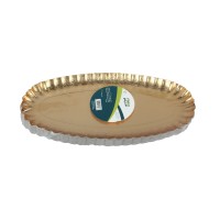 Oval golden plate 38 x 19 cm 1 kg (approximately 13 pieces)