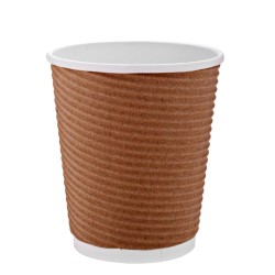 اكواب ورق مموج بني 8اونص (25حبة)